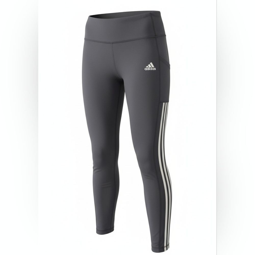 Adidas Black Leggings with White Stripes